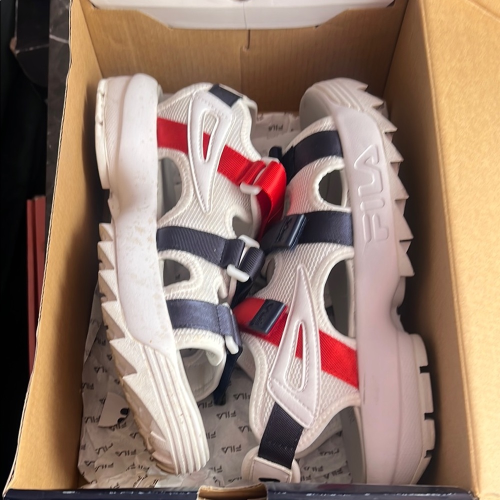 Fila womens White and Red sandals